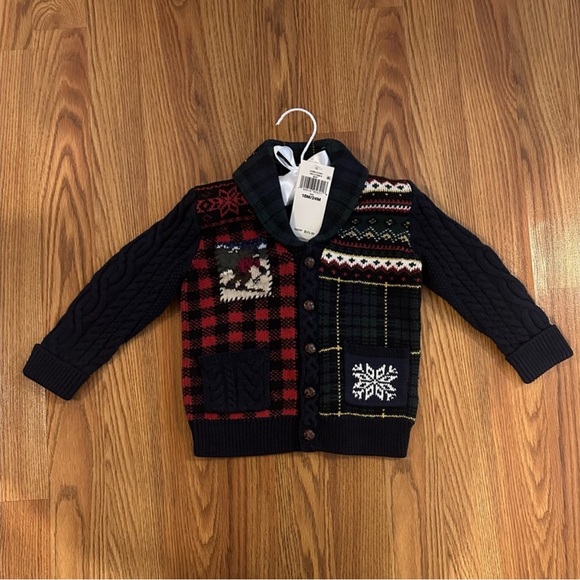 Polo Ralph Lauren Toddlers Knit Cotton Cardigan & Plaid Fun Shirt & Pant, 18M - Picture 3 of 6